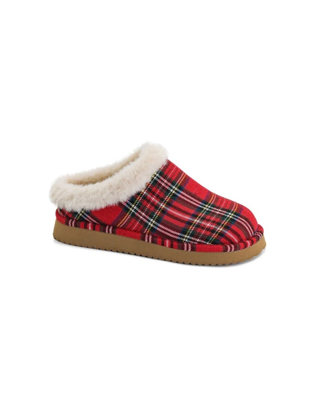 NEW Hey Girl by Corkys Sleepyhead Red Plaid Faux Fur Slippers Women’s Size 8